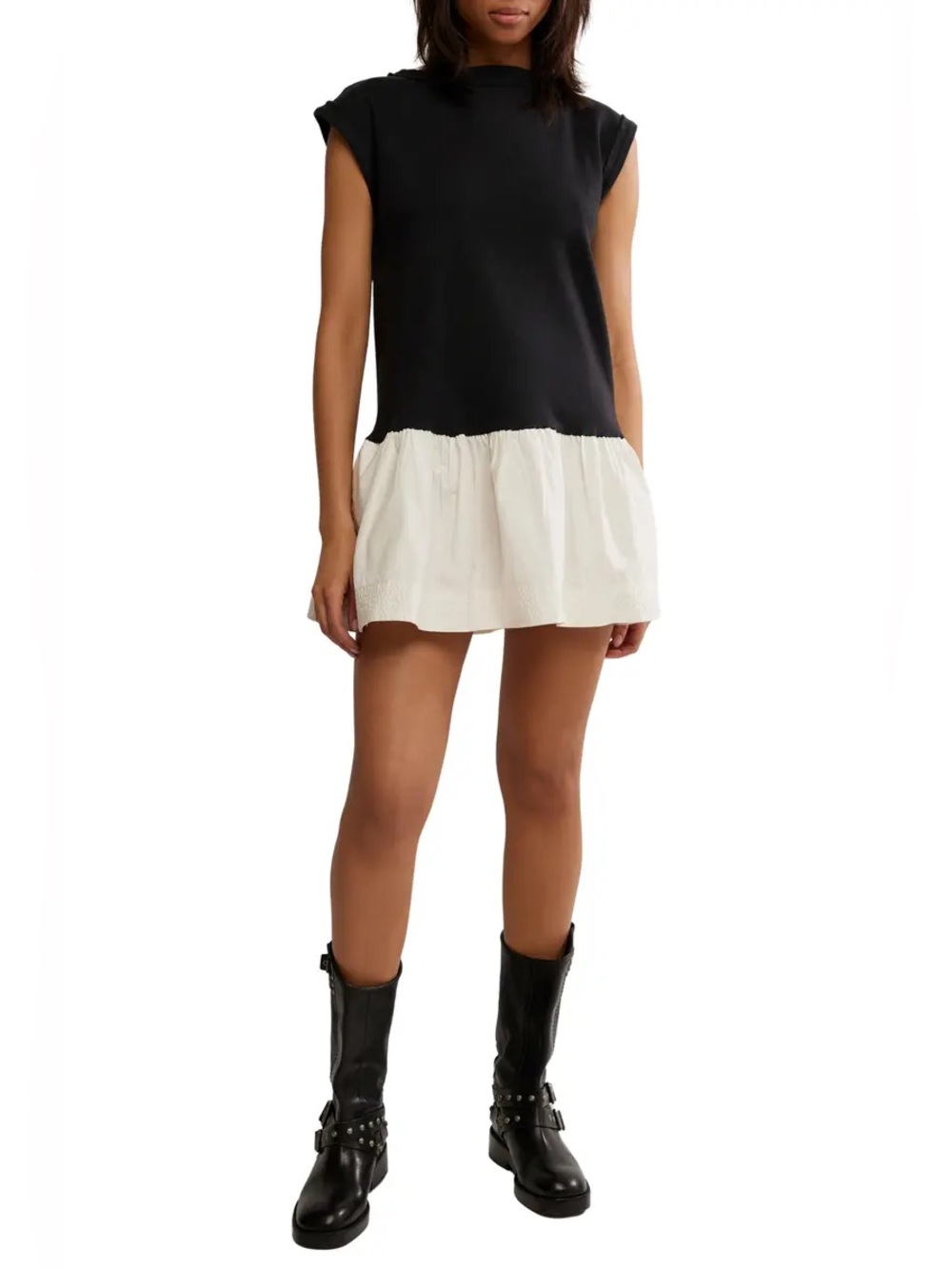 Free People Black and White Mini Dress